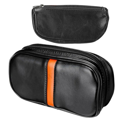 Leather tobacco pipe bag with - tobacco,